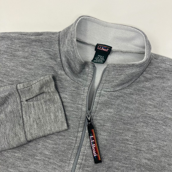 L.L. Bean Other - L.L.Bean Men's Large‎ Gray Fleece Quarter Zip Pullover Thumb Holes Made in USA